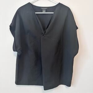 Club Monaco Black V-Neck Top S/P